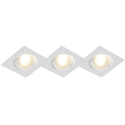 Sada 3 vestavných bodových světel bílá včetně LED 3-stupňově stmívatelné - Miu