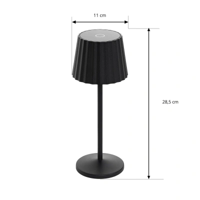 Lindby Nabíjecí stolní lampa Lindby LED Esali, černá, sada 3 kusů