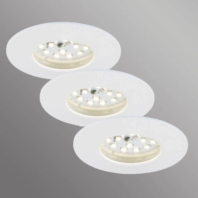Briloner LED vestavné světlo Attach Dim, IP44, sada 3 kusů, bílé