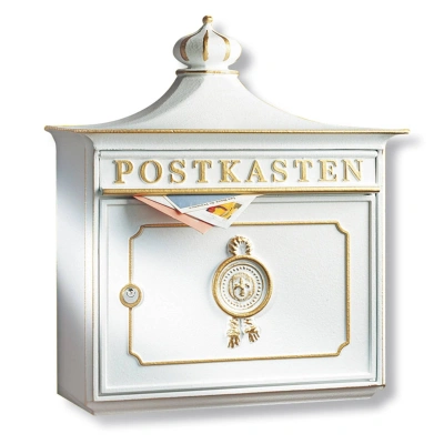 Burgwächter Bordeaux - Hliníková litá poštovní schránka, bílá
