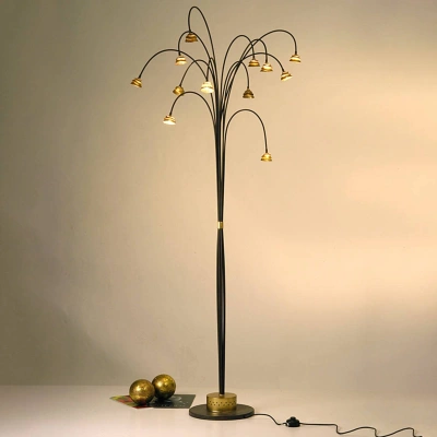 Holländer Stojací lampa LED Fontaine hnědá-zlatá
