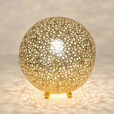 Holländer Stolní lampa Lily Piccolo, Ø 33 cm, zlatá