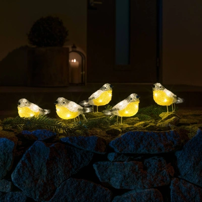 Konstsmide Christmas LED osvětlené figurky ptáků pro venkovní použití, sada 5 kusů
