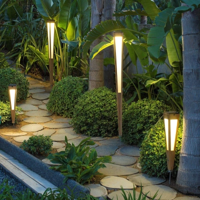 Les Jardins Solární svítilna Tecka LED se senzorem, 52 cm, teakové dřevo