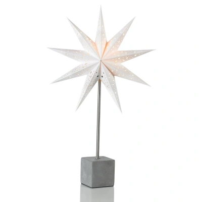 Markslöjd Dekorační hvězda Hard jako stolní lampa, 58cm bílá