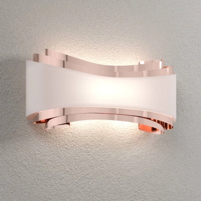 Selène Nástěnné svítidlo Ionica LED, měděné se skleněným stínidlem