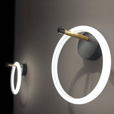 Marchetti LED nástěnné svítidlo Ulaop, jeden kroužek, černé