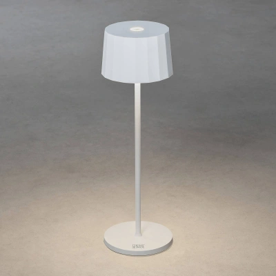Konstsmide LED stolní lampa Positano venkovní, bílá