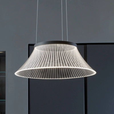 Martinelli Luce LED závěsné světlo Plissé, stínidlo gravírované
