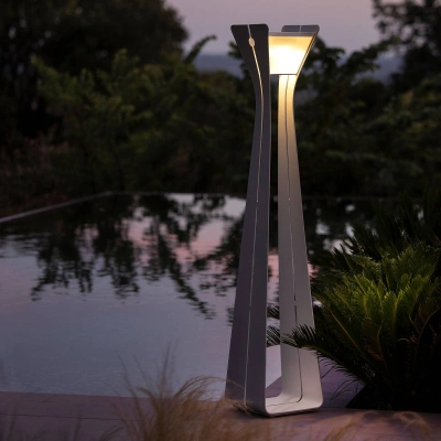 Les Jardins Solární světlo Osmoz LED z hliníku, 175 cm, bílé