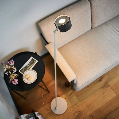 Domus LED stojací lampa CAI, stmívatelná, grafitová/bílá