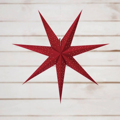 Markslöjd LED závěsná hvězda Blink, sametový vzhled Ø 75cm červená