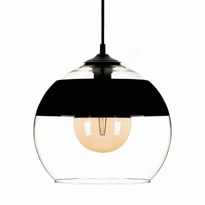 Solbika Lighting Závěsná lampa Monochrome Flash čirá/černá Ø 30cm