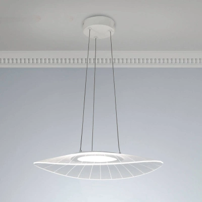 Fabas Luce Závěsné svítidlo LED Vela, bílé, oválné, 59 cm x 43 cm
