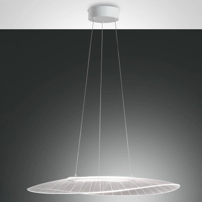 Fabas Luce Závěsné svítidlo LED Vela, bílé, oválné, 78 cm x 55 cm