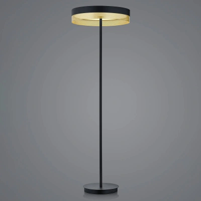 HELL Stojací lampa LED Mesh, dotykový stmívač, černá/zlatá