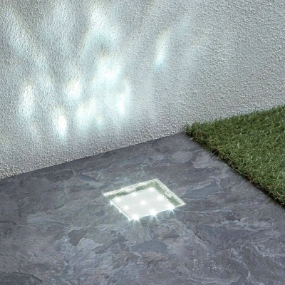Searchlight LED zapuštěné podlahové svítidlo Walkover, IP68 8x8cm