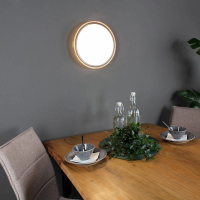 Eco-Light Stropní svítidlo Solstar LED s dekorem dřeva Ø 30,7 cm