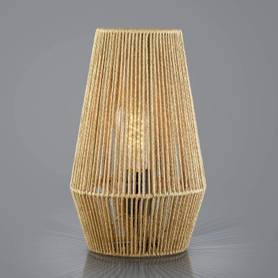 HELL Lanové stolní svítidlo z papíru, hnědé, Ø 20 cm