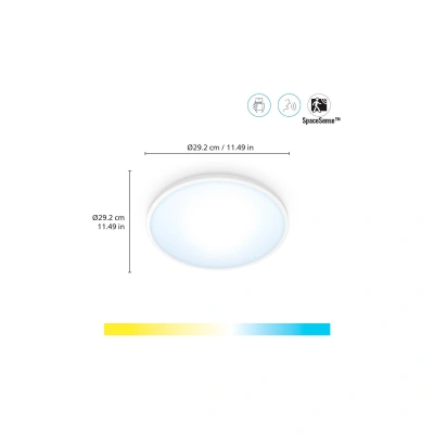 WiZ WiZ SuperSlim LED stropní světlo CCT Ø29cm bílé