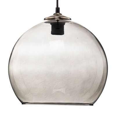 Solbika Lighting Závěsná lampa koule skleněná koule stínítko kouřově šedá Ø 30cm