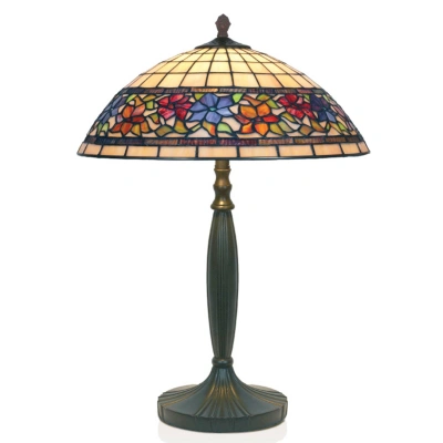 Artistar Stolní lampa Flora ve stylu Tiffany, dole otevřená, 62 cm