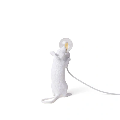 SELETTI LED deko stolní lampa Mouse Lamp USB stojící bílá