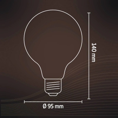 Calex Calex E27 G95 4,5W LED filament zlatá 821 dim