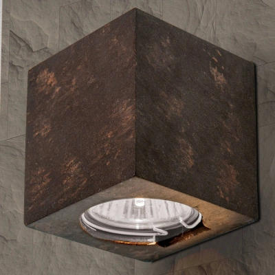 Orion Nástěnné světlo Cube z keramiky výška 7,5cm hnědá