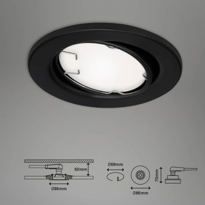 Briloner Vestavné světlo LED Fit Move S, CCT RGB 3 jednotky, černé