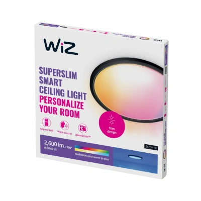 WiZ WiZ SuperSlim LED stropní světlo RGBW Ø42cm černé