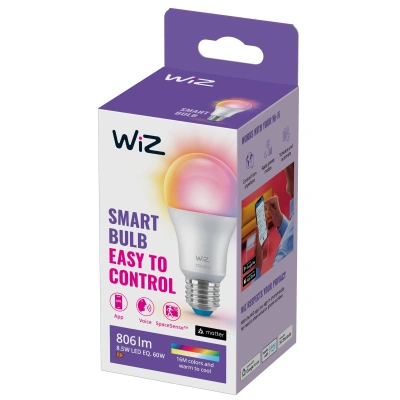 WiZ WiZ A60 LED lampa matná WiFi E27 8,5W RGBW