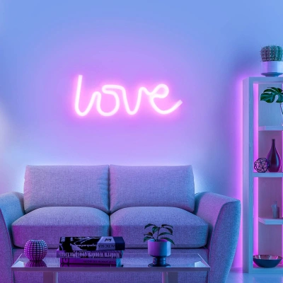 JUST LIGHT. LED nástěnné svítidlo Neon Love, USB
