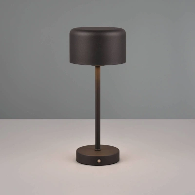 Reality Leuchten Nabíjecí stolní lampa Jeff LED, matně černá, výška 30 cm, kovová