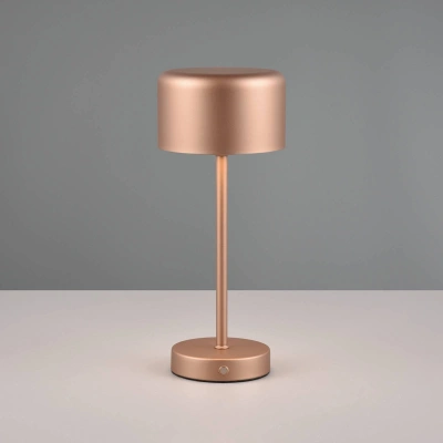 Reality Leuchten Nabíjecí stolní lampa Jeff LED, káva, výška 30 cm, kov