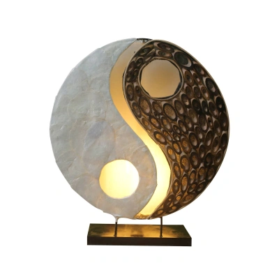 Woru Stolní lampa Ying Yang z přírodních materiálů, 30 cm