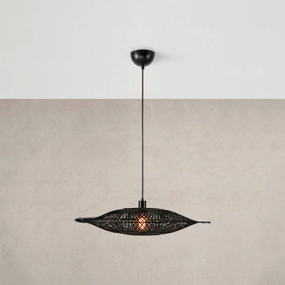 Markslöjd Závěsná lampa Kumo z bambusu, černá, 75 cm