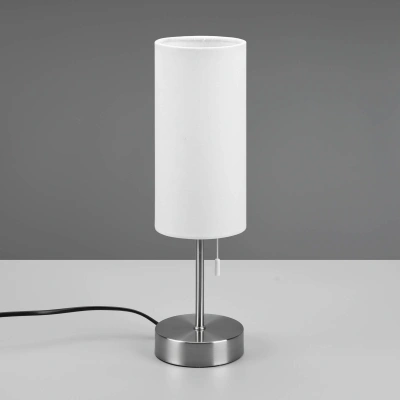 Reality Leuchten Stolní lampa Jaro s USB přípojkou, bílá/nikl