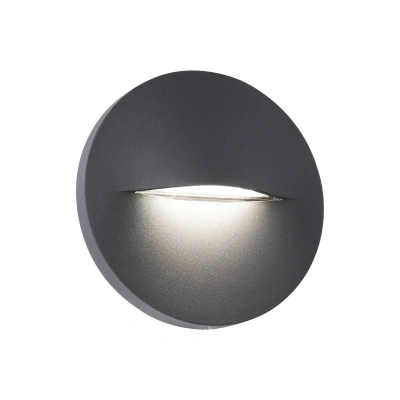 Viokef Venkovní nástěnné svítidlo LED Vita, tmavě šedé, Ø 14 cm