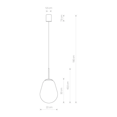 Euluna Závěsná lampa Pear ze skla, mosaz/čirá, výška 30 cm