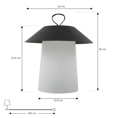 Lindby Nabíjecí stolní lampa Lindby Kalina LED, stmívatelná, IP44