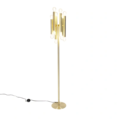 Vintage stojací lampa zlatá 12 světel -Tubi