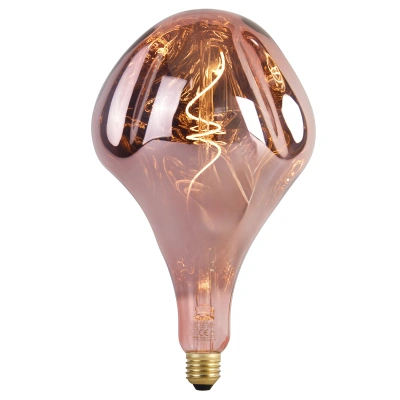 E27 stmívatelná LED lampa A165 růžová 6W 80 lm 1800K