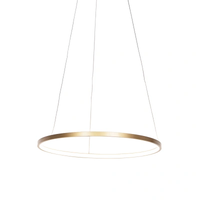Moderní kruhová závěsná lampa zlatá 60 cm vč. LED - Anella