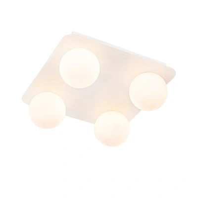 Moderní koupelnové stropní svítidlo bílé čtvercové 4-světlo - Cederic