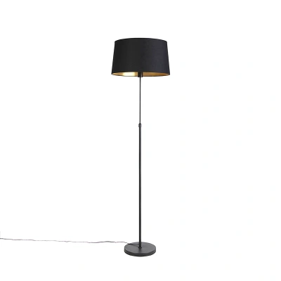 Stojací lampa černá s černým stínidlem nastavitelným 45 cm - Parte
